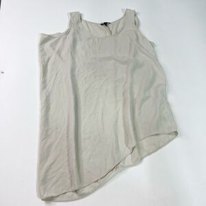 Eileen Fisher Georgette Crepe Tank Top Women's Small Silk Asymmetrical Blouse
